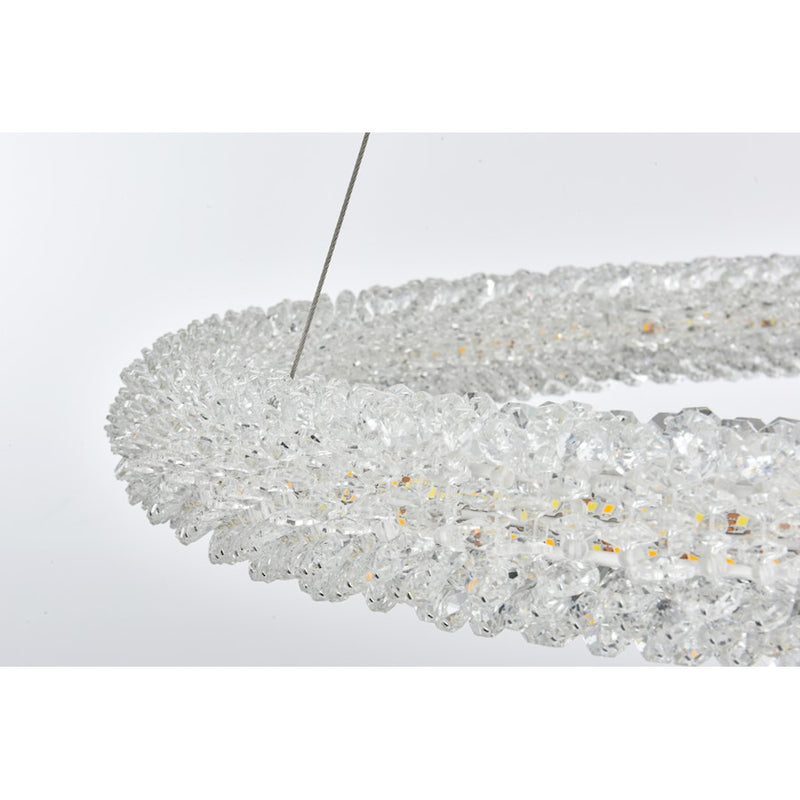 Elegant Lighting Bowen 1 Light 26"L Chandelier, Satin Gold/Clear