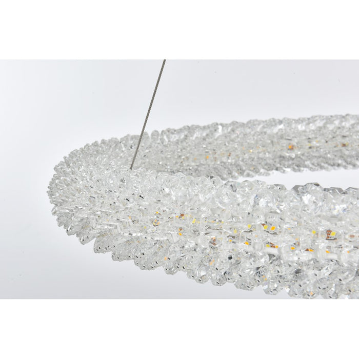 Elegant Lighting Bowen 1 Light 26"L Chandelier, Satin Gold/Clear