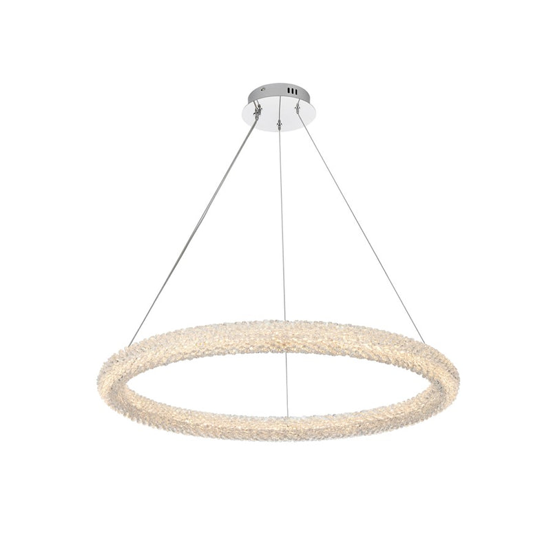 Elegant Lighting Bowen 1 Light 32"L Chandelier, Chrome/Clear