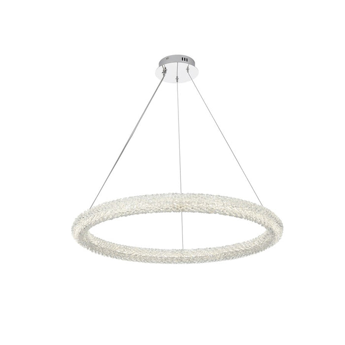Elegant Lighting Bowen 1 Light 32"L Chandelier, Chrome/Clear