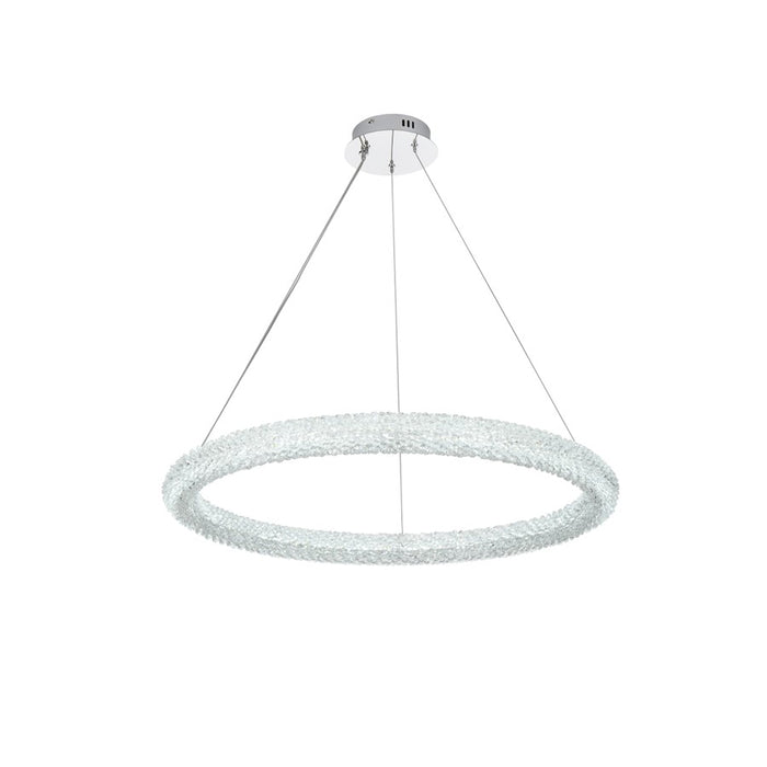 Elegant Lighting Bowen 1 Light 32"L Chandelier, Chrome/Clear
