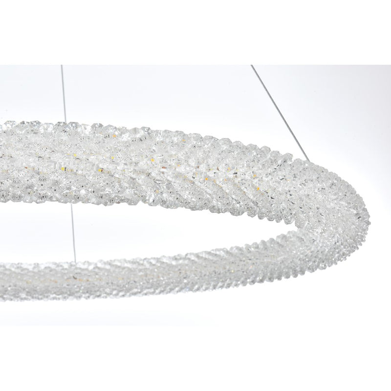 Elegant Lighting Bowen 1 Light 32"L Chandelier, Chrome/Clear