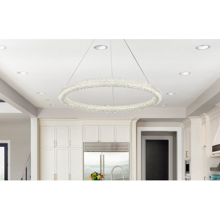 Elegant Lighting Bowen 1 Light 32"L Chandelier, Chrome/Clear