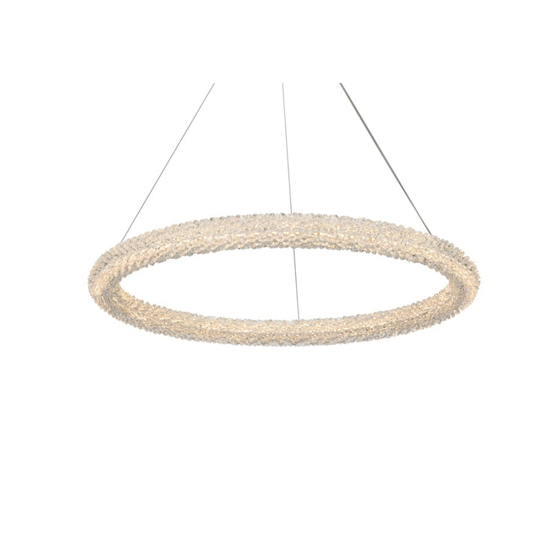 Elegant Lighting Bowen 1 Light 32"L Chandelier, Satin Gold/Clear