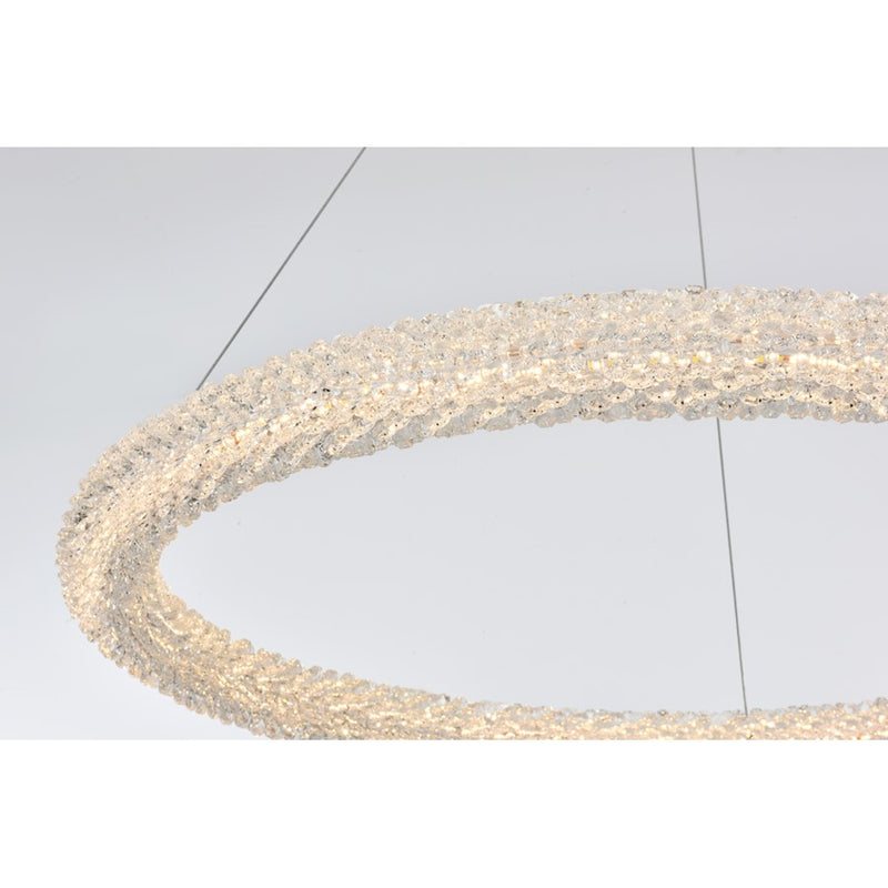 Elegant Lighting Bowen 1 Light 32"L Chandelier, Satin Gold/Clear