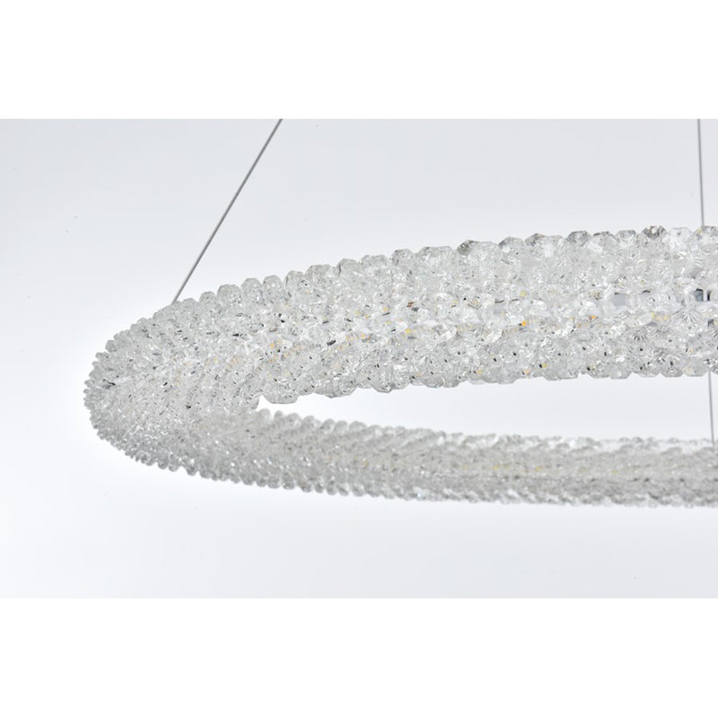 Elegant Lighting Bowen 1 Light 32"L Chandelier, Satin Gold/Clear