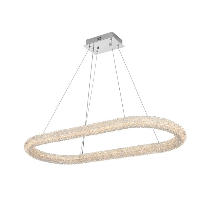 Elegant Lighting Bowen 1 Light 42"L Chandelier, Chrome/Clear