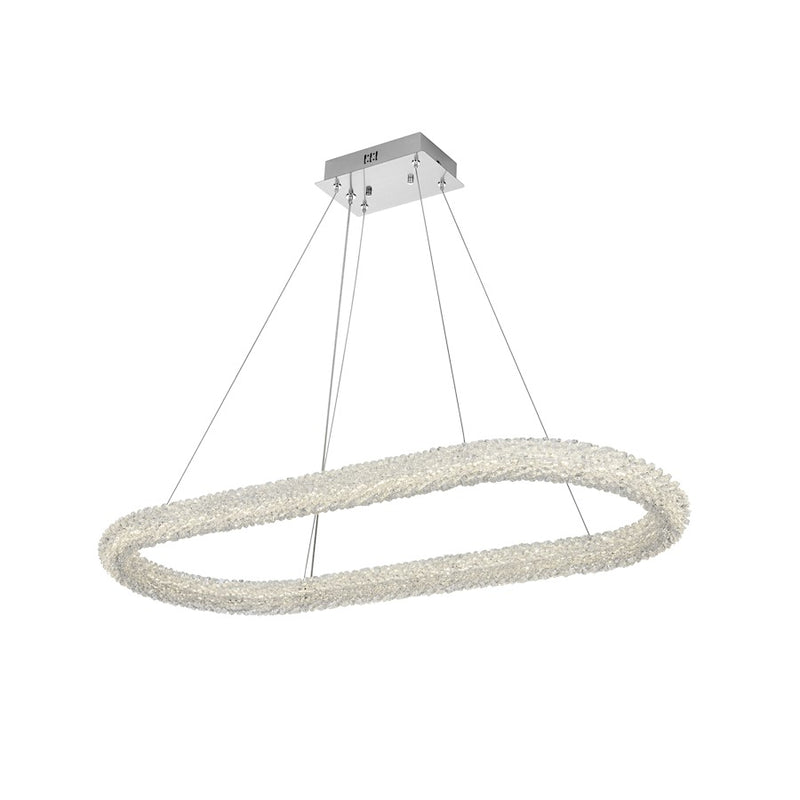Elegant Lighting Bowen 1 Light 42"L Chandelier, Chrome/Clear