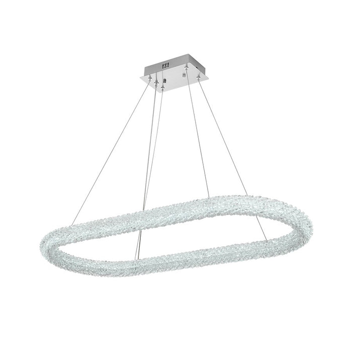 Elegant Lighting Bowen 1 Light 42"L Chandelier, Chrome/Clear