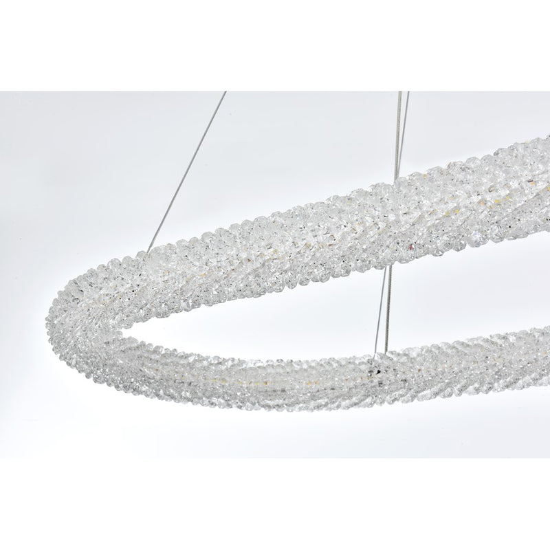 Elegant Lighting Bowen 1 Light 42"L Chandelier, Chrome/Clear