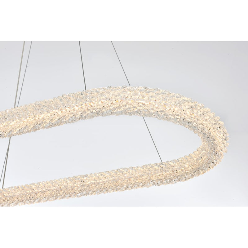 Elegant Lighting Bowen 1 Light 42"L Chandelier, Chrome/Clear