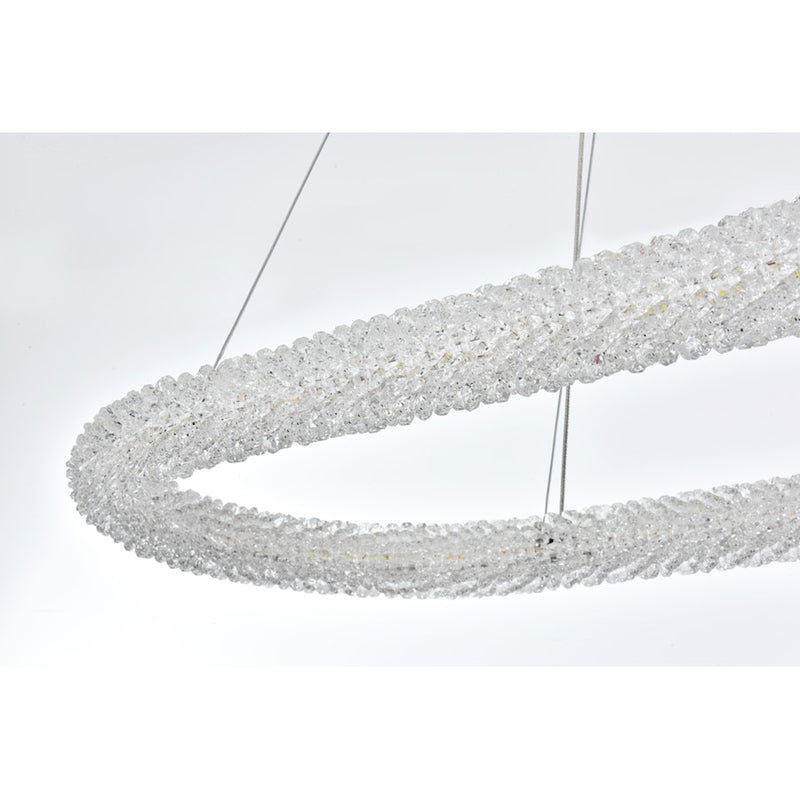 Elegant Lighting Bowen 1 Light 42"L Chandelier, Satin Gold/Clear