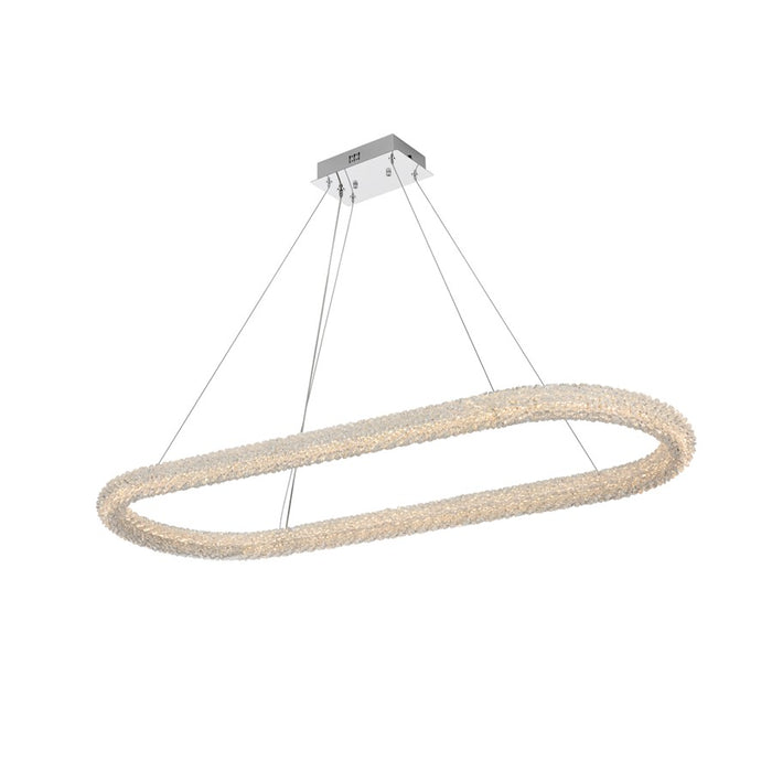 Elegant Lighting Bowen 1 Light 51"L Chandelier, Chrome/Clear