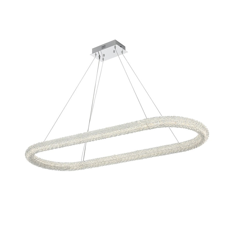 Elegant Lighting Bowen 1 Light 51"L Chandelier, Chrome/Clear