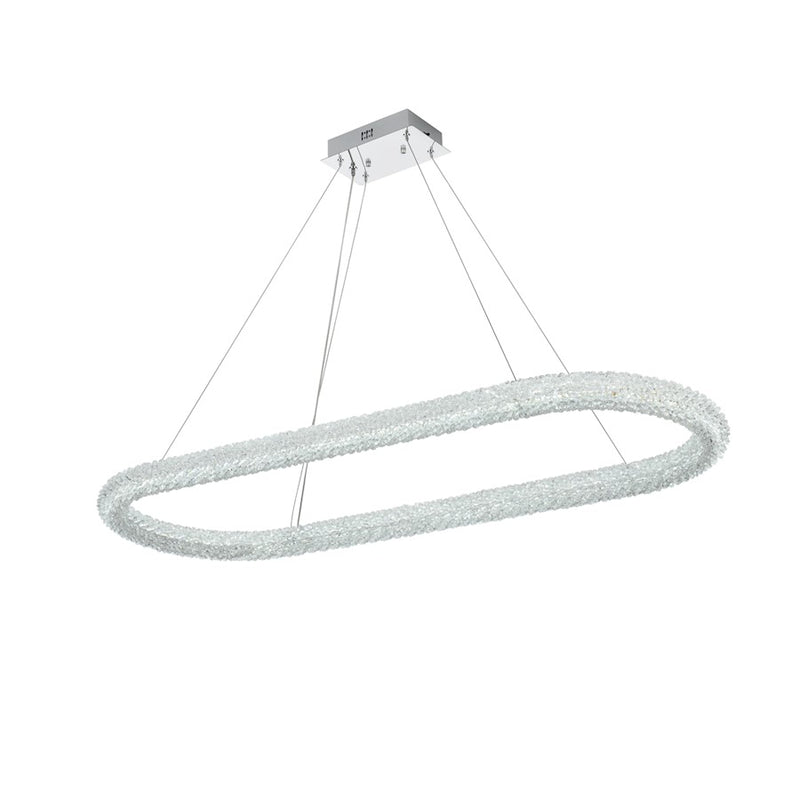 Elegant Lighting Bowen 1 Light 51"L Chandelier, Chrome/Clear