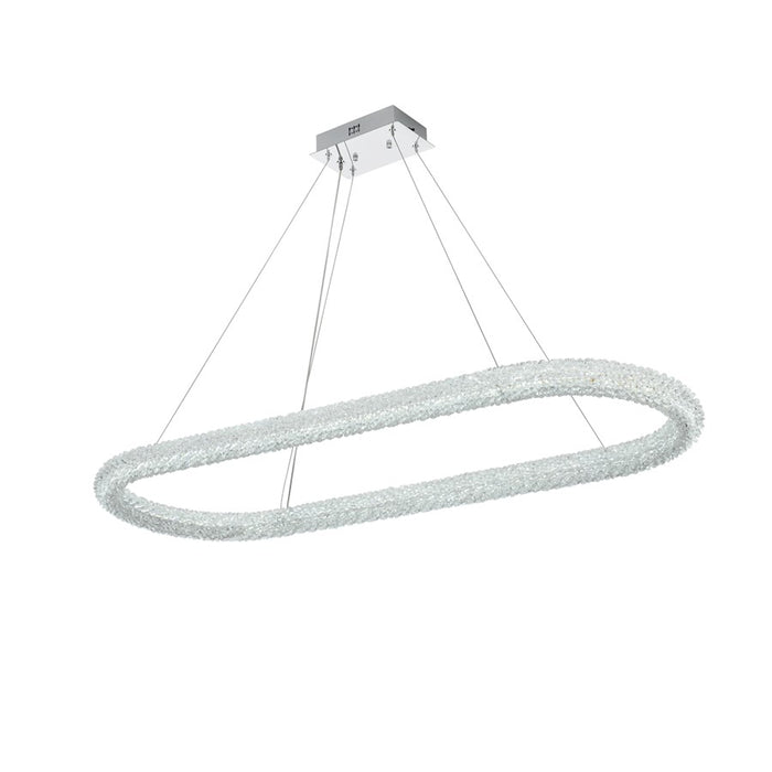 Elegant Lighting Bowen 1 Light 51"L Chandelier, Chrome/Clear