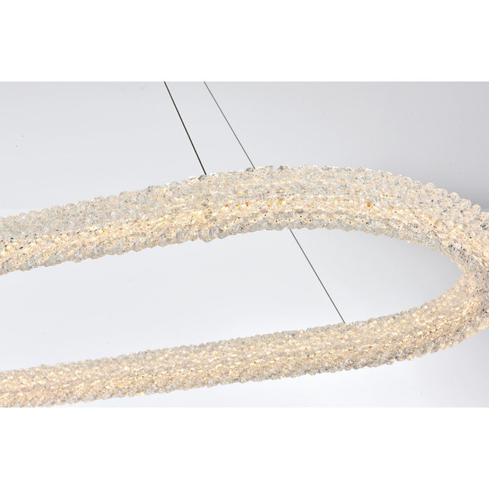 Elegant Lighting Bowen 1 Light 51"L Chandelier, Chrome/Clear
