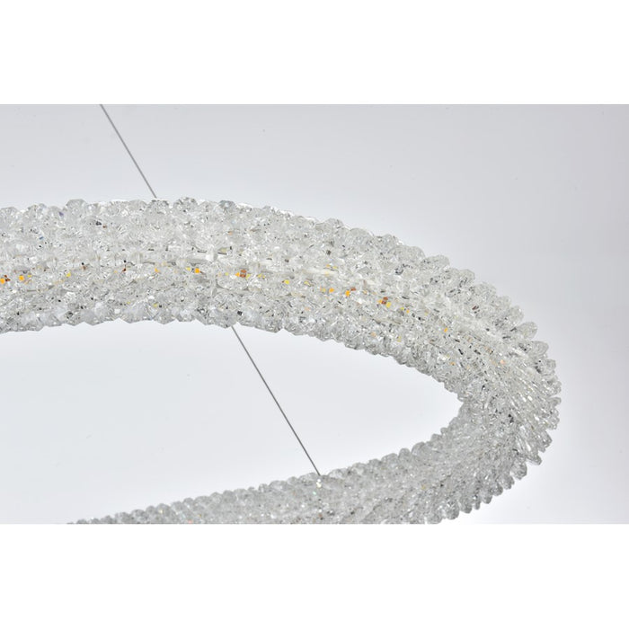 Elegant Lighting Bowen 1 Light 51"L Chandelier, Chrome/Clear