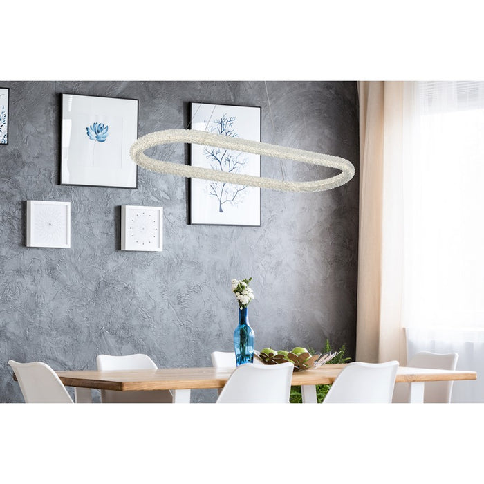 Elegant Lighting Bowen 1 Light 51"L Chandelier, Chrome/Clear