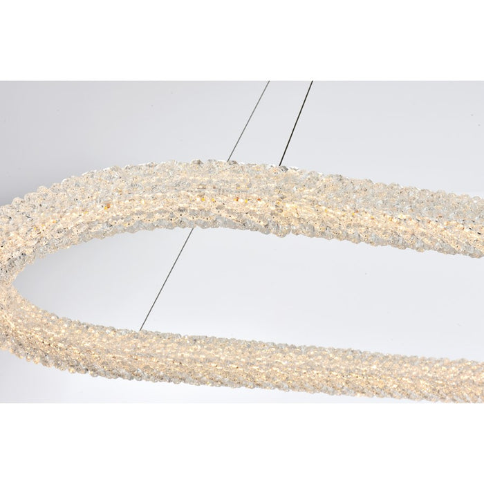 Elegant Lighting Bowen 1 Light 51"L Chandelier, Satin Gold/Clear