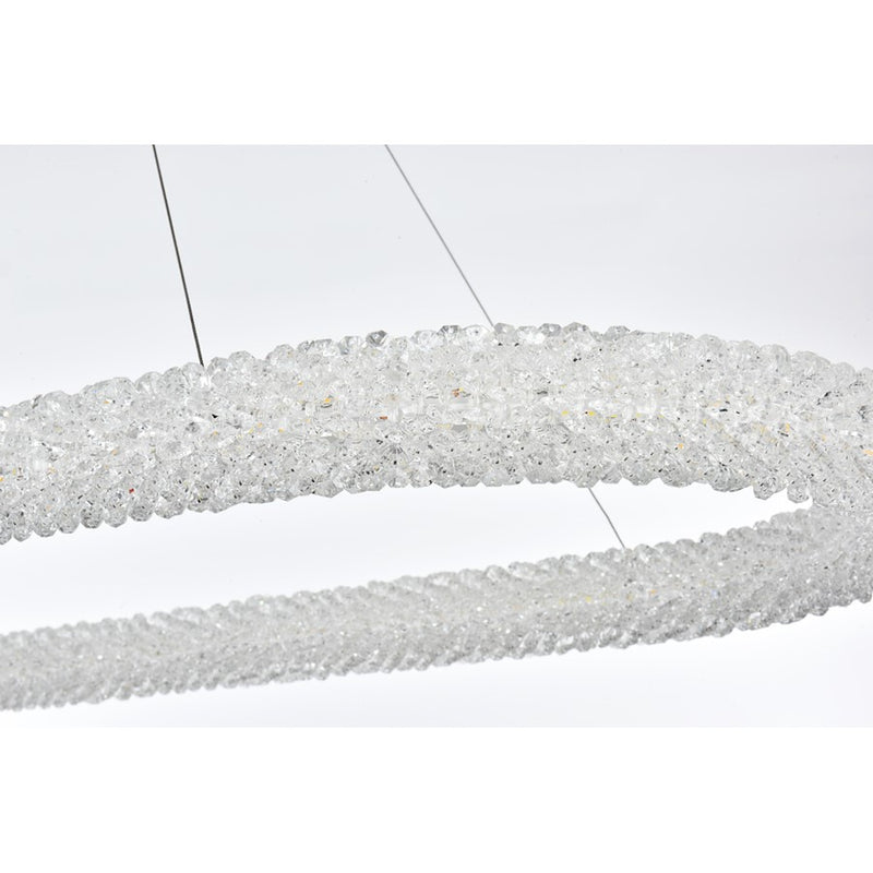 Elegant Lighting Bowen 1 Light 51"L Chandelier, Satin Gold/Clear