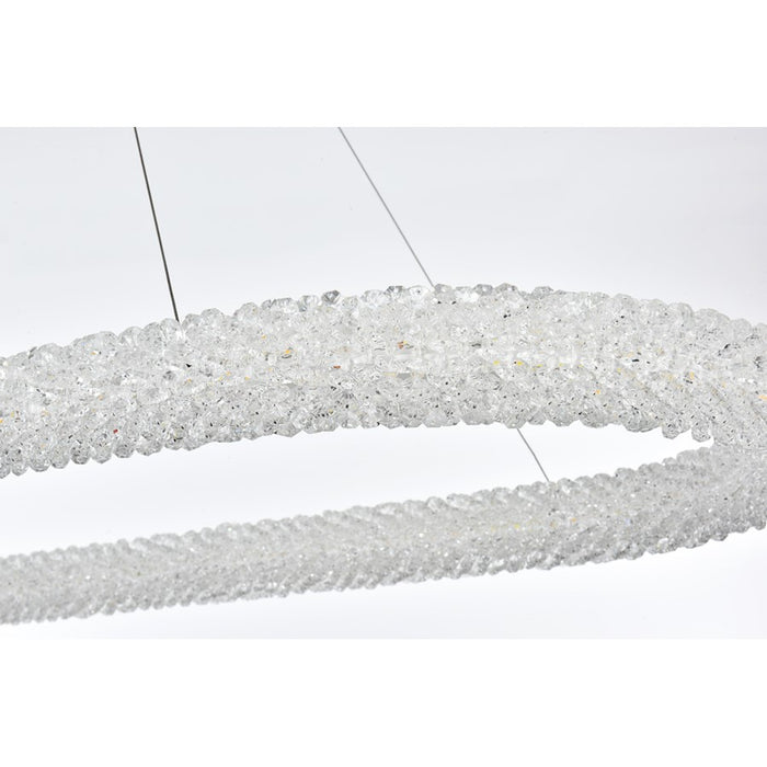 Elegant Lighting Bowen 1 Light 51"L Chandelier, Satin Gold/Clear