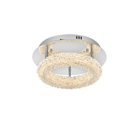 Elegant Lighting Bowen 1 Light 14"L Flush Mount, Chrome/Clear
