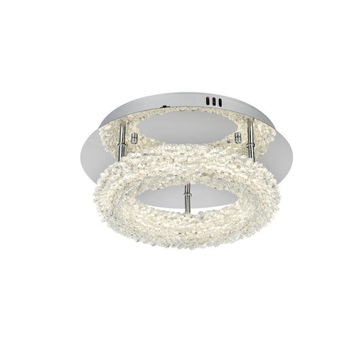 Elegant Lighting Bowen 1 Light 14"L Flush Mount, Chrome/Clear