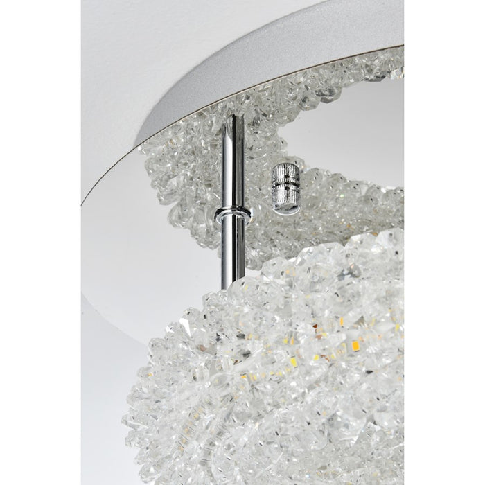 Elegant Lighting Bowen 1 Light 14"L Flush Mount, Chrome/Clear