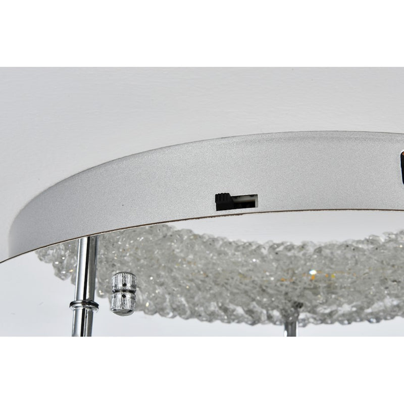 Elegant Lighting Bowen 1 Light 14"L Flush Mount, Chrome/Clear