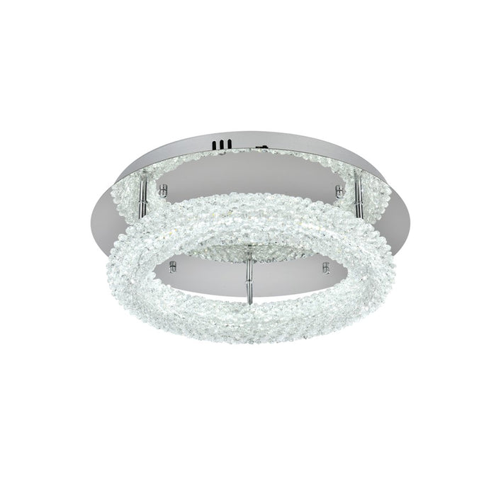 Elegant Lighting Bowen 1 Light 18"L Flush Mount, Chrome/Clear