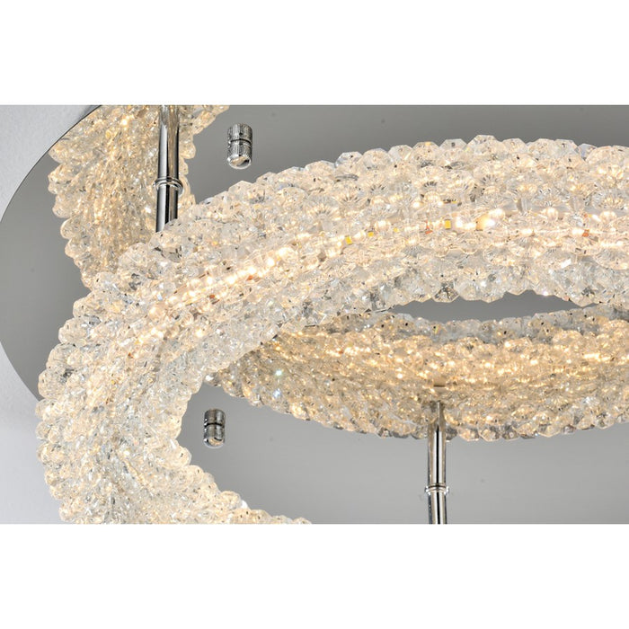 Elegant Lighting Bowen 1 Light 18"L Flush Mount, Chrome/Clear