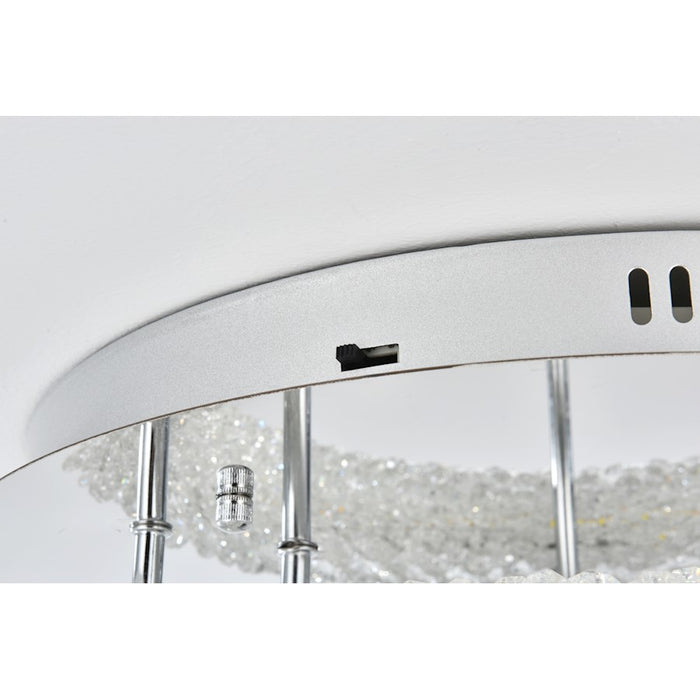 Elegant Lighting Bowen 2 Light 18"L Flush Mount, Chrome/Clear