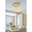 Elegant Lighting Bowen 2 Light 18"L Flush Mount, Satin Gold/Clear
