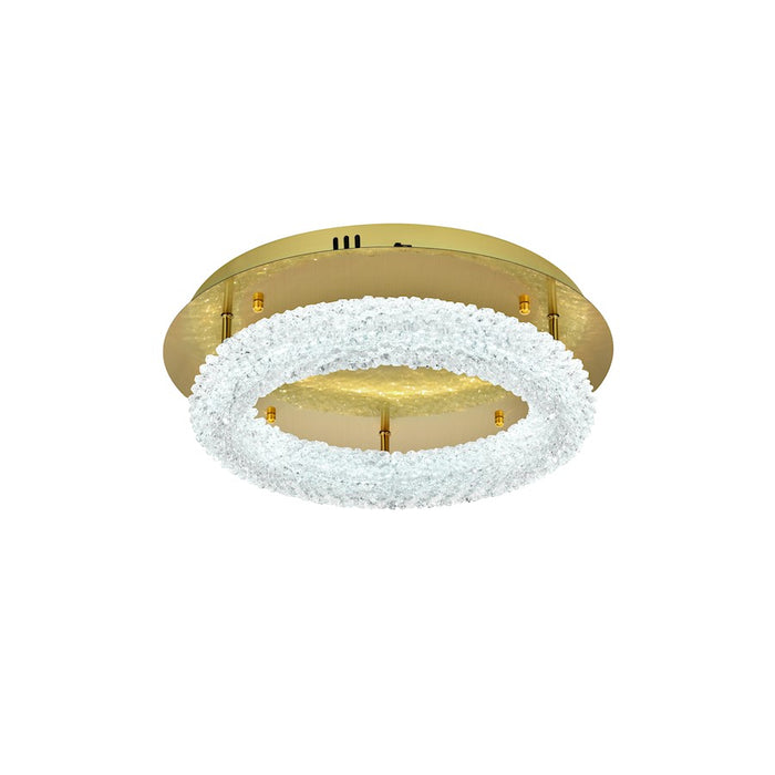 Elegant Lighting Bowen 1 Light 18"L Flush Mount, Satin Gold/Clear