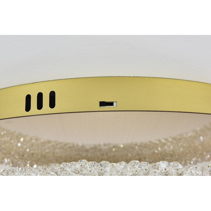 Elegant Lighting Bowen 1 Light 18"L Flush Mount, Satin Gold/Clear