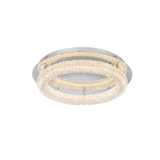 Elegant Lighting Bowen 1 Light 22"L Flush Mount, Chrome/Clear