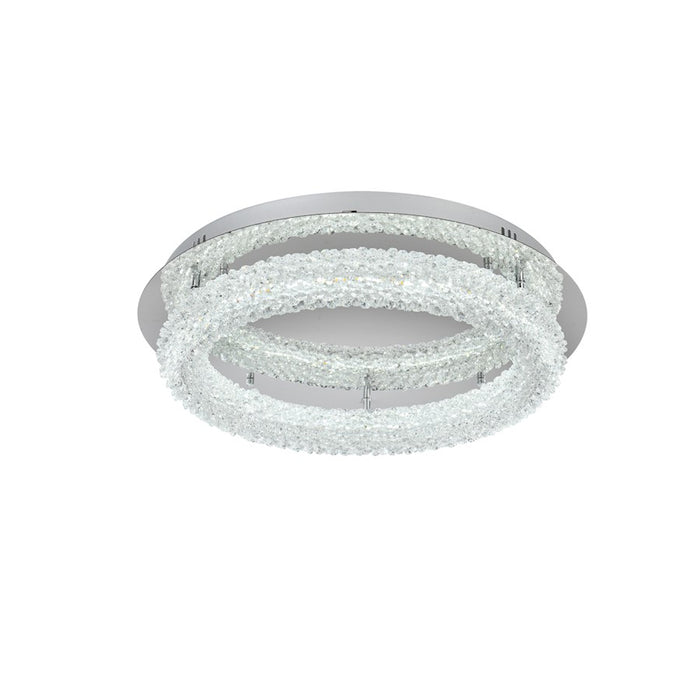 Elegant Lighting Bowen 1 Light 22"L Flush Mount, Chrome/Clear