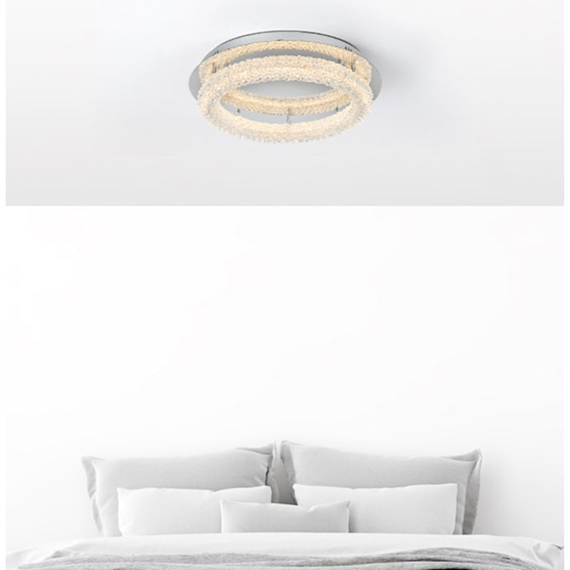 Elegant Lighting Bowen 1 Light 22"L Flush Mount, Chrome/Clear