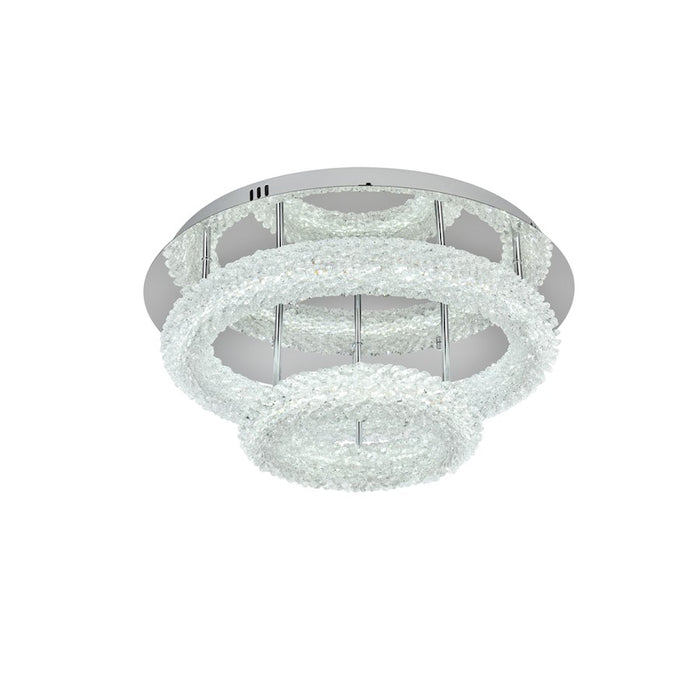 Elegant Lighting Bowen 2 Light 22"L Flush Mount, Chrome/Clear
