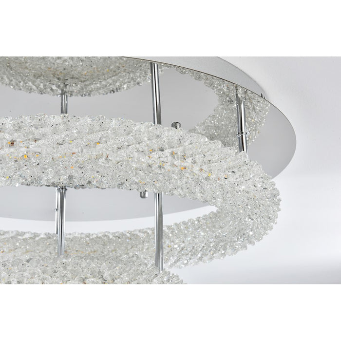 Elegant Lighting Bowen 2 Light 22"L Flush Mount, Chrome/Clear