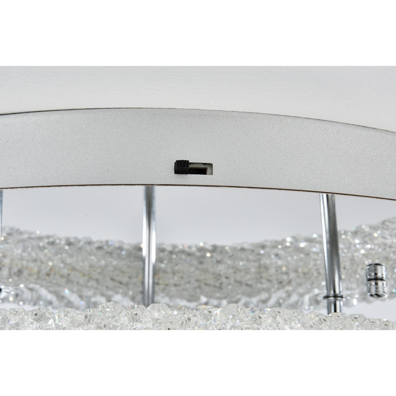 Elegant Lighting Bowen 2 Light 22"L Flush Mount, Chrome/Clear
