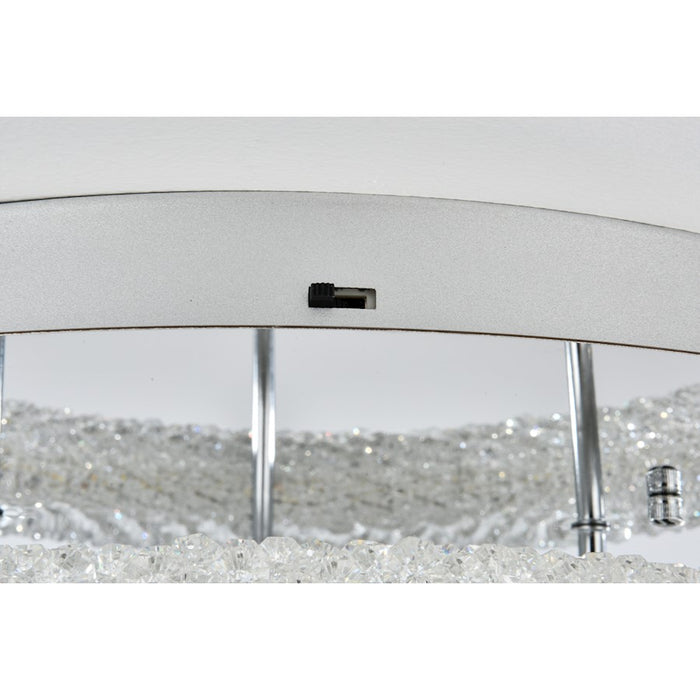 Elegant Lighting Bowen 2 Light 22"L Flush Mount, Chrome/Clear