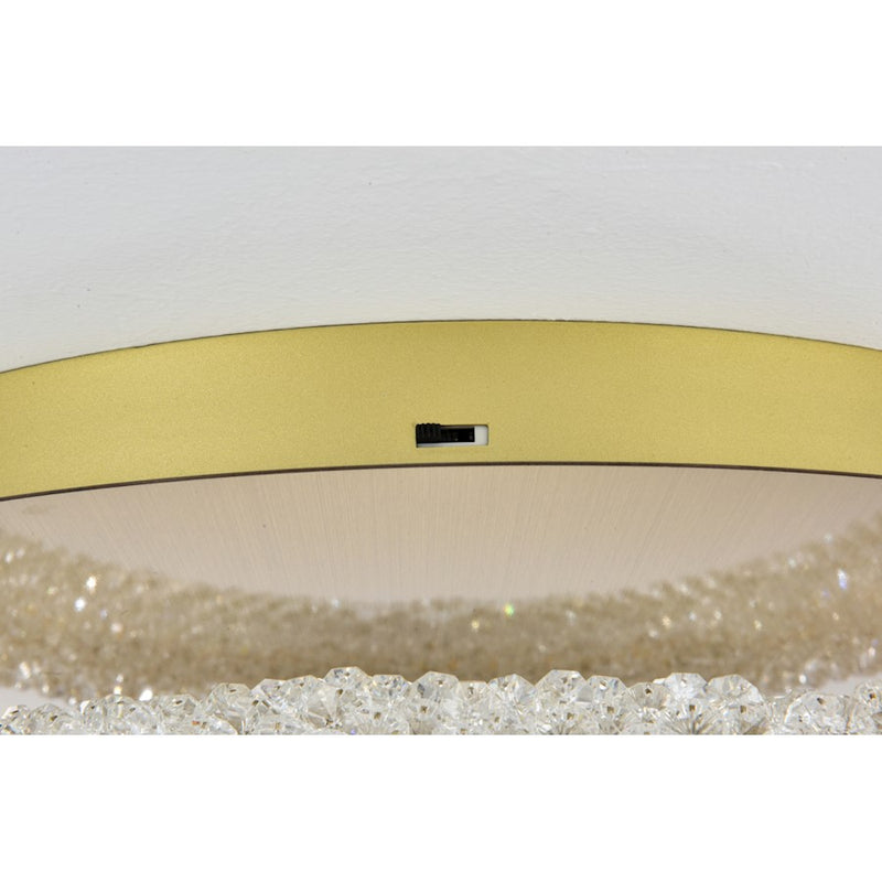 Elegant Lighting Bowen 1 Light 22"L Flush Mount, Satin Gold/Clear