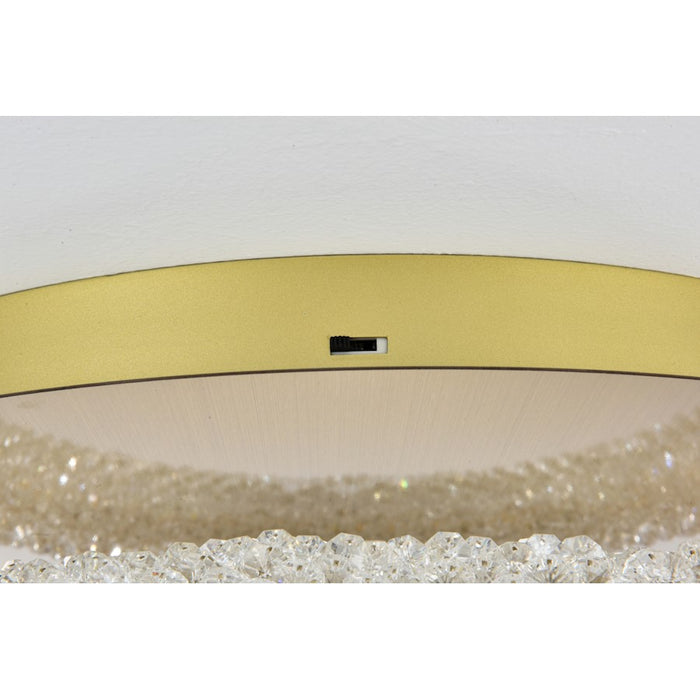 Elegant Lighting Bowen 1 Light 22"L Flush Mount, Satin Gold/Clear