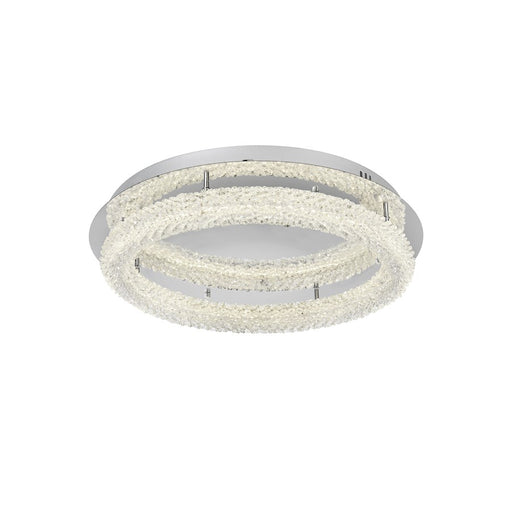 Elegant Lighting Bowen 1 Light 26"L Flush Mount, Chrome/Clear