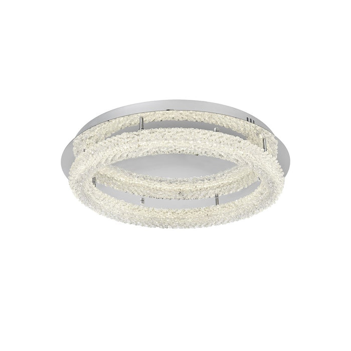 Elegant Lighting Bowen 1 Light 26"L Flush Mount, Chrome/Clear