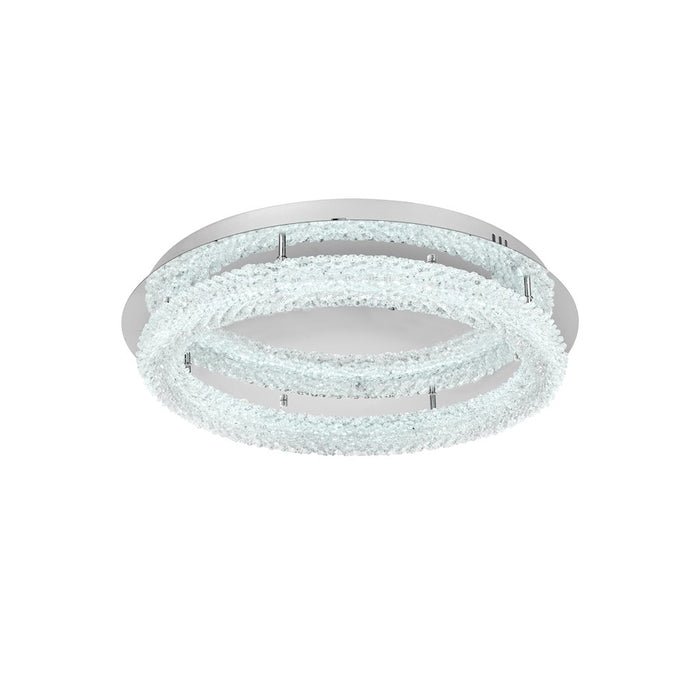 Elegant Lighting Bowen 1 Light 26"L Flush Mount, Chrome/Clear