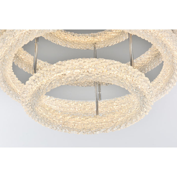 Elegant Lighting Bowen 2 Light 26"L Flush Mount, Chrome/Clear