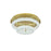 Elegant Lighting Bowen 2 Light 26"L Flush Mount, Satin Gold/Clear